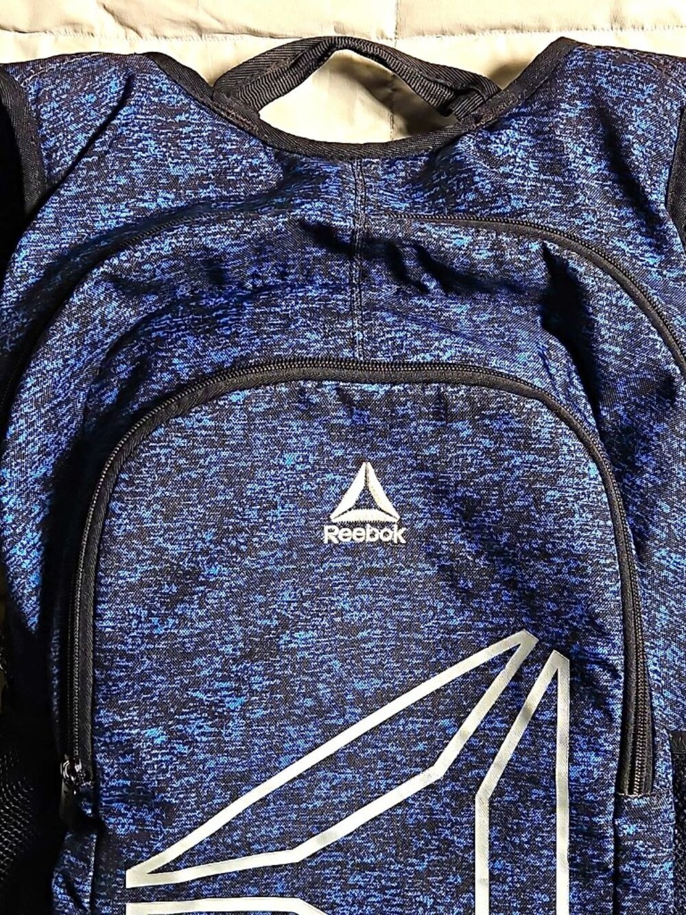 Reebok Blue Black Space Dye Backpack Large Multi-Compartment